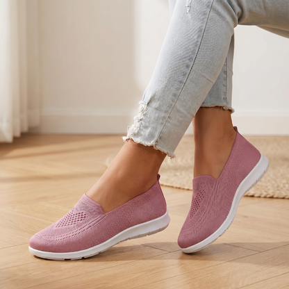 Women's Knit Slip-On Sneakers | Breathable Cushioned Walking Shoes