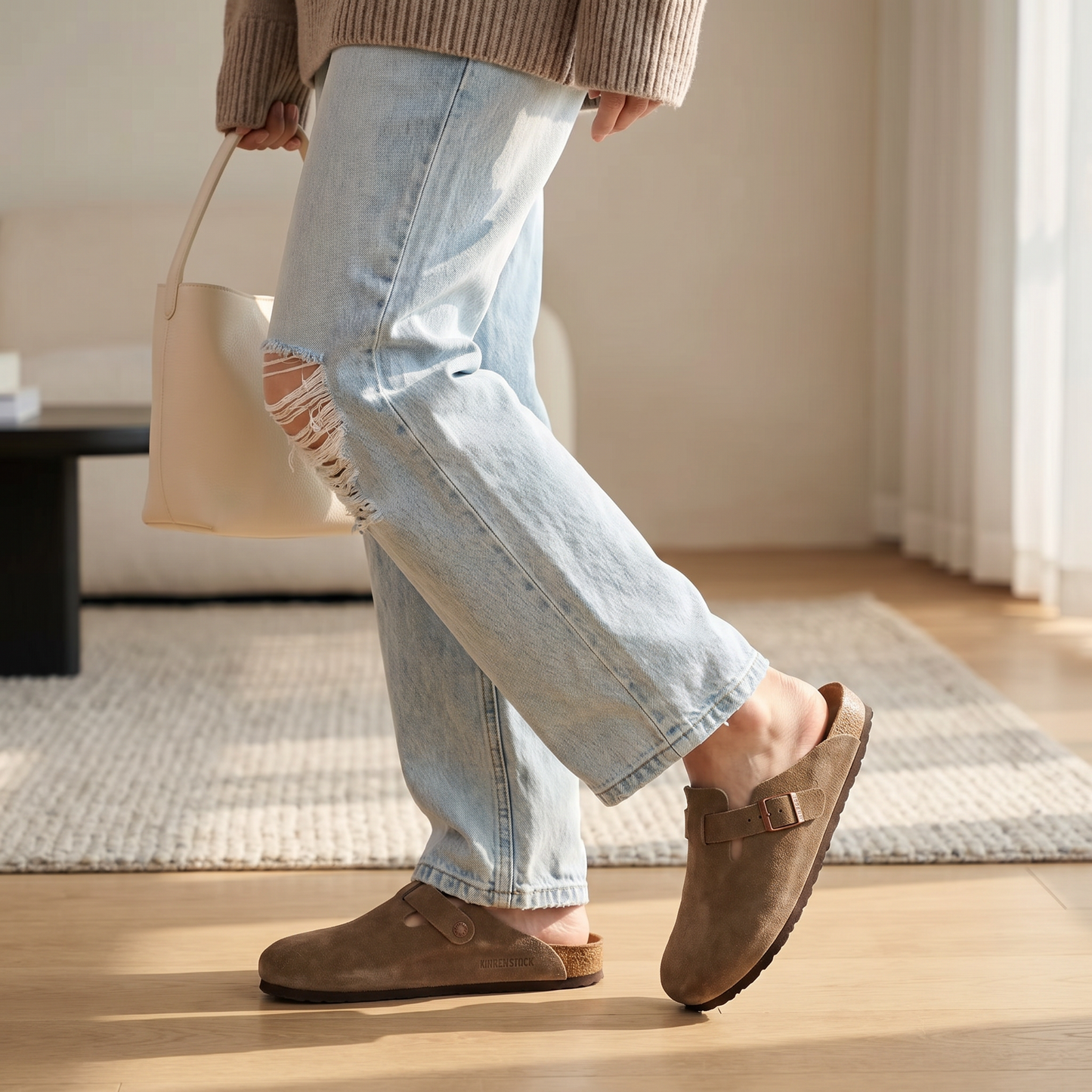 Women's Soft Cowhide Suede Clogs | Comfortable Slip-On Footwear for All-Day Wear