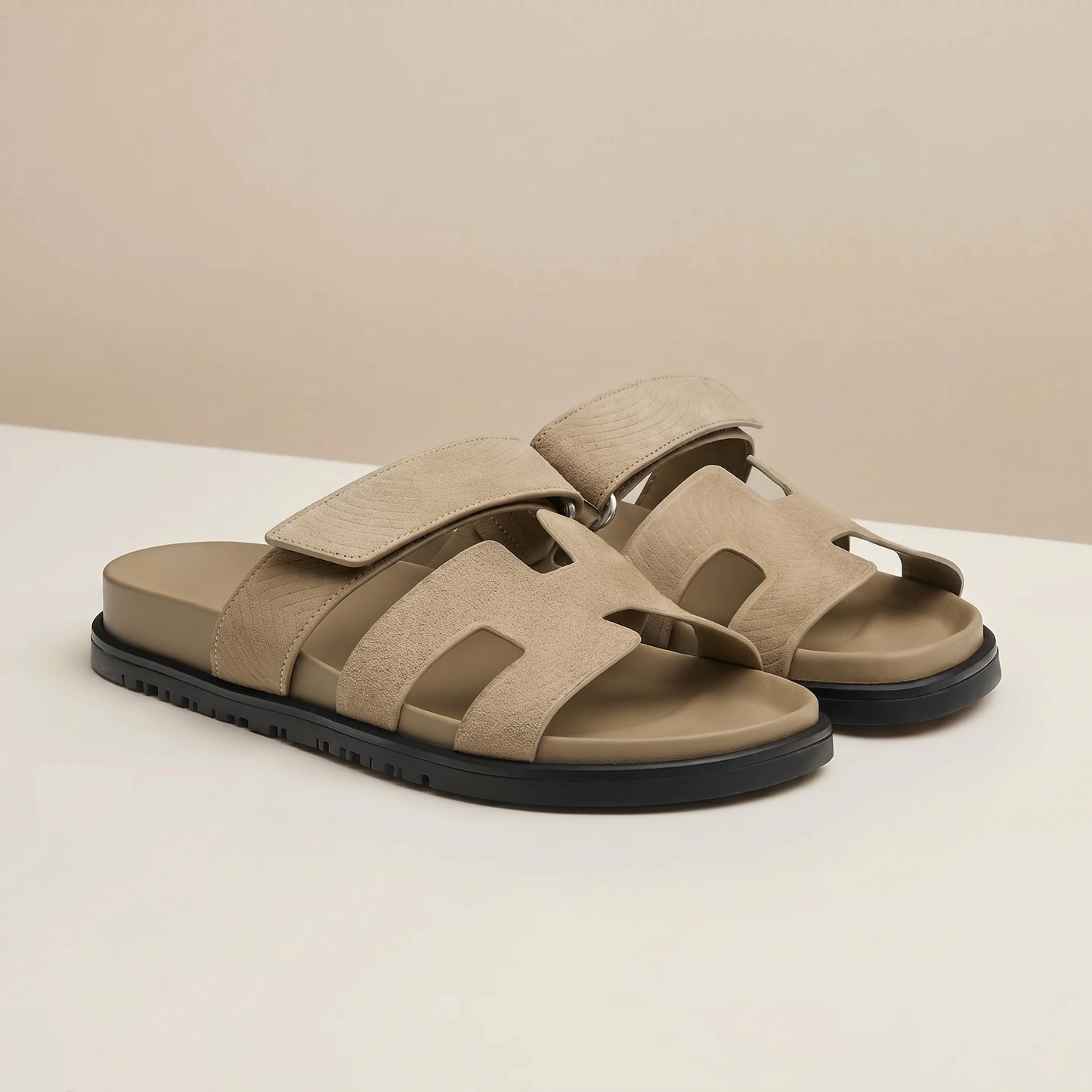 Unisex Leather Slide Sandals | Adjustable Fit | Comfortable Casual Footwear