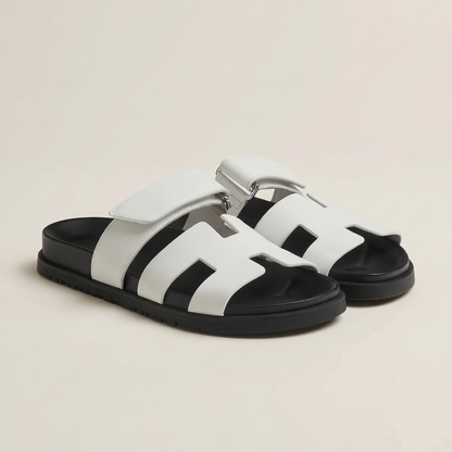 Unisex Leather Slide Sandals | Adjustable Fit | Comfortable Casual Footwear