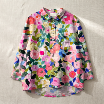 Women's Lightweight Floral Blouse | Relaxed Fit Breathable Top