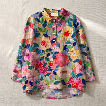 Women's Lightweight Floral Blouse | Relaxed Fit Breathable Top