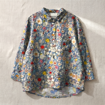 Women's Lightweight Floral Blouse | Relaxed Fit Breathable Top