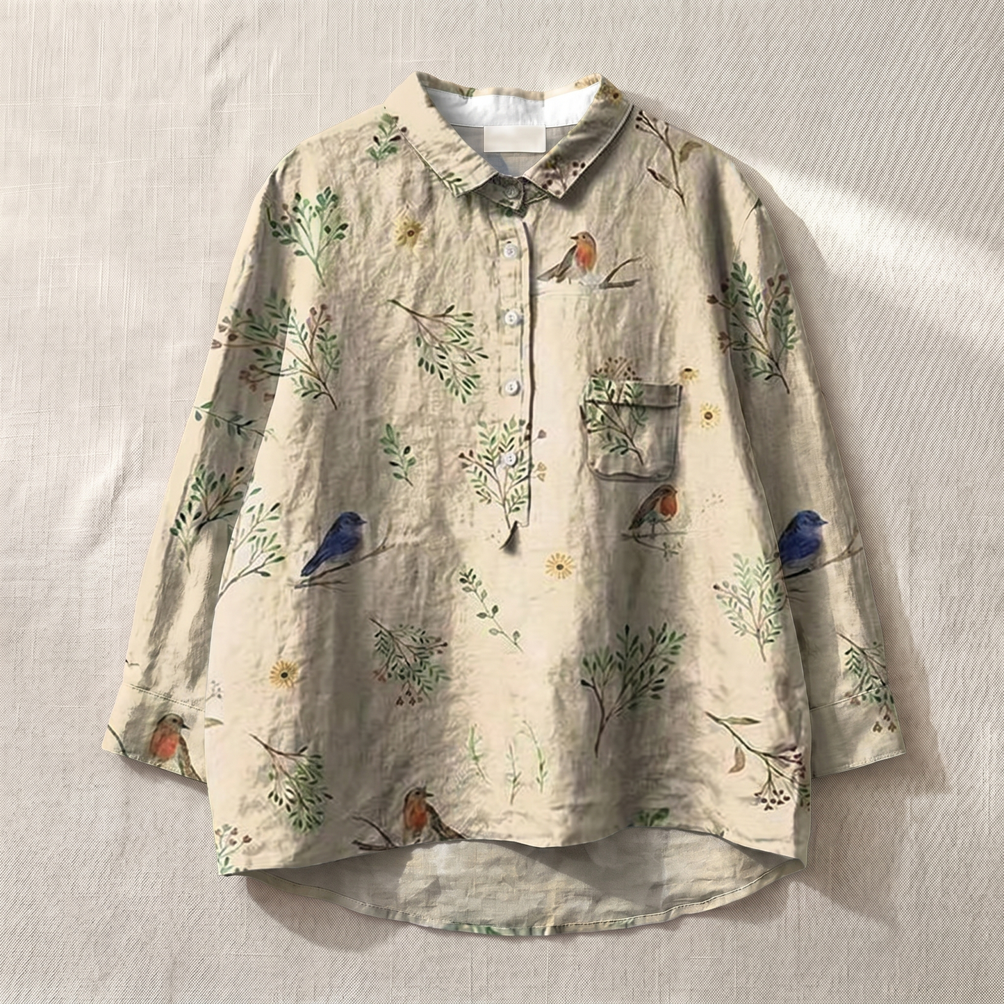 Women's Lightweight Floral Blouse | Relaxed Fit Breathable Top
