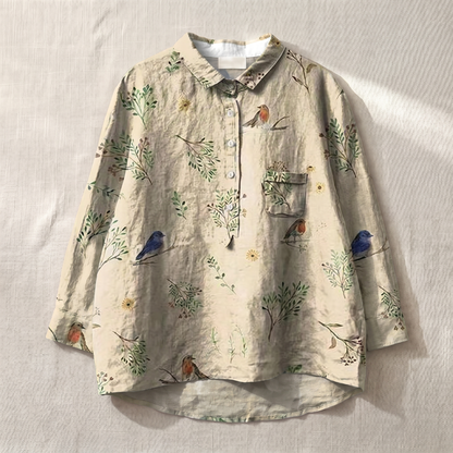 Women's Lightweight Floral Blouse | Relaxed Fit Breathable Top