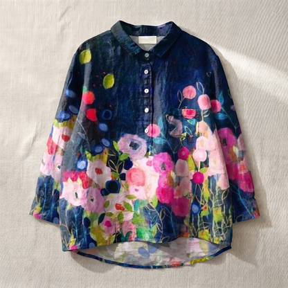 Women's Lightweight Floral Blouse | Relaxed Fit Breathable Top
