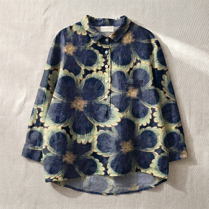 Women's Lightweight Floral Blouse | Relaxed Fit Breathable Top