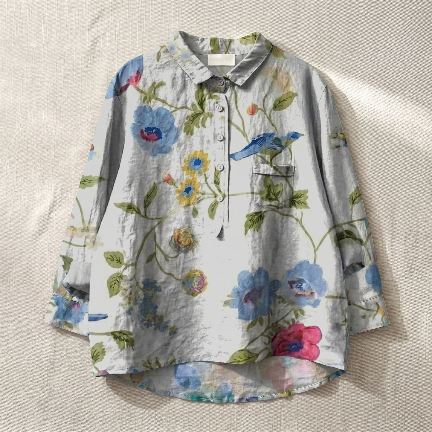 Women's Lightweight Floral Blouse | Relaxed Fit Breathable Top