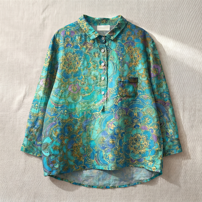 Women's Lightweight Floral Blouse | Relaxed Fit Breathable Top