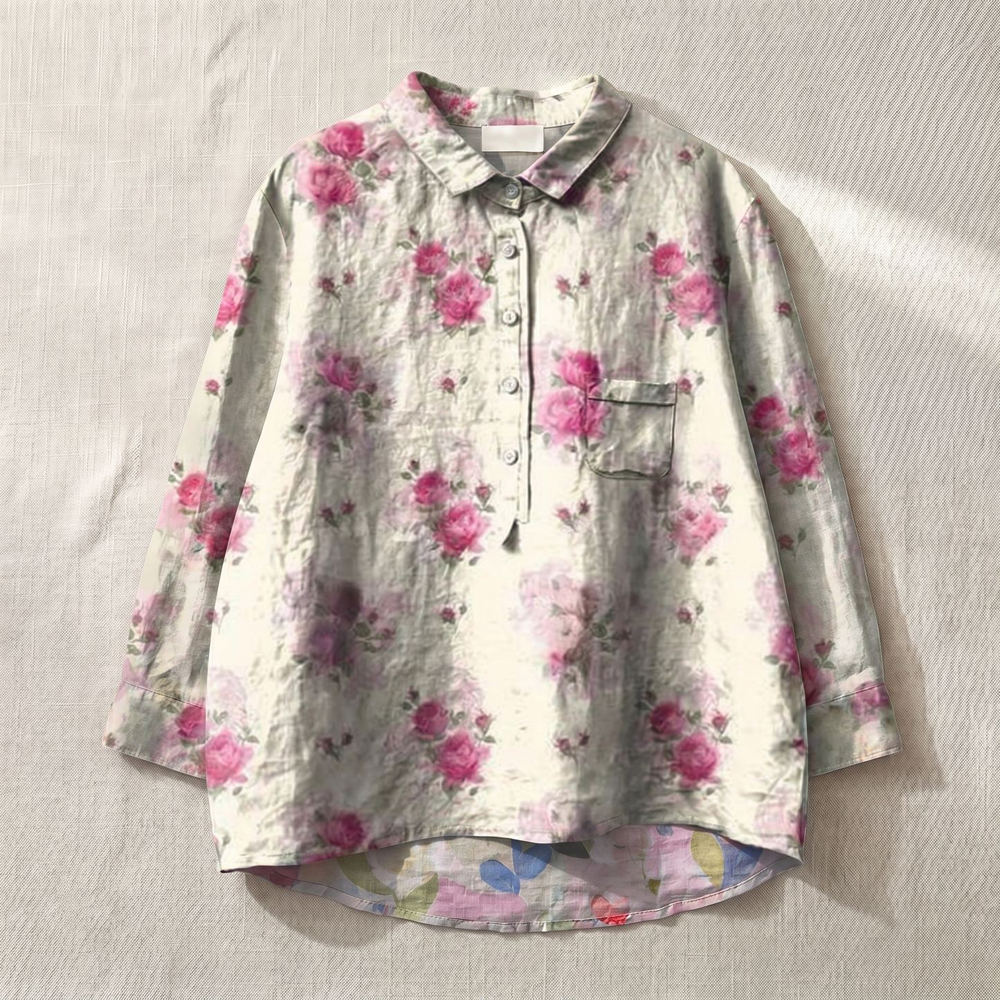 Women's Lightweight Floral Blouse | Relaxed Fit Breathable Top