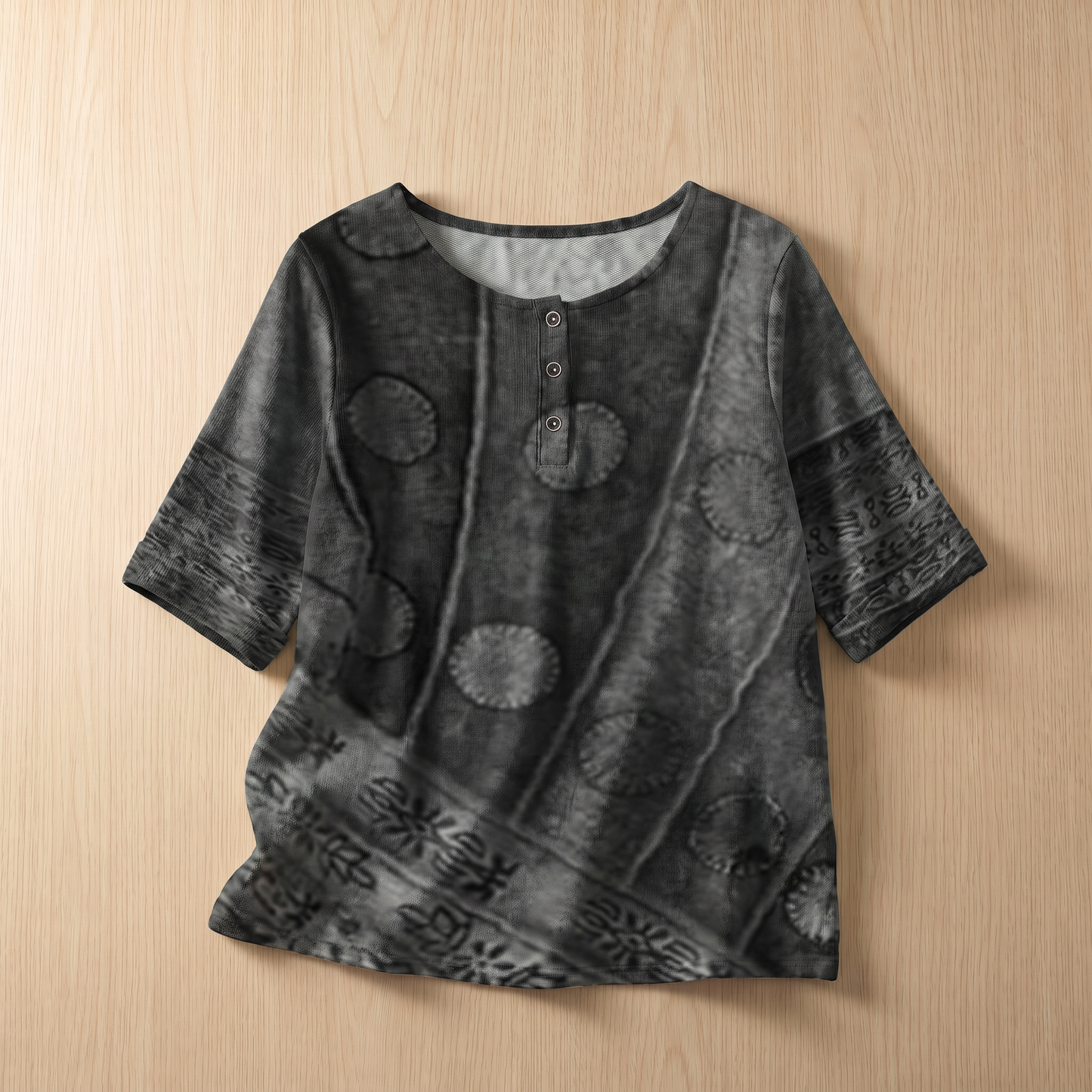 Women's Soft Floral Blouse | Elegant Vintage-Inspired Relaxed Fit Top