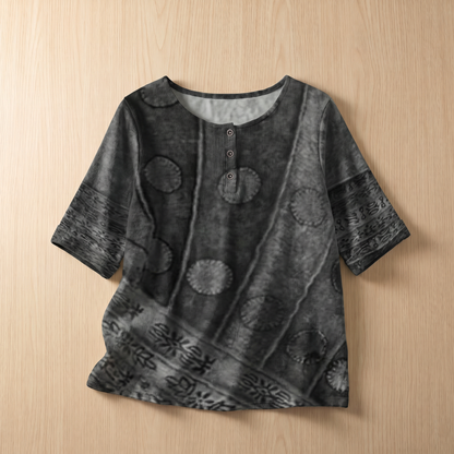 Women's Soft Floral Blouse | Elegant Vintage-Inspired Relaxed Fit Top