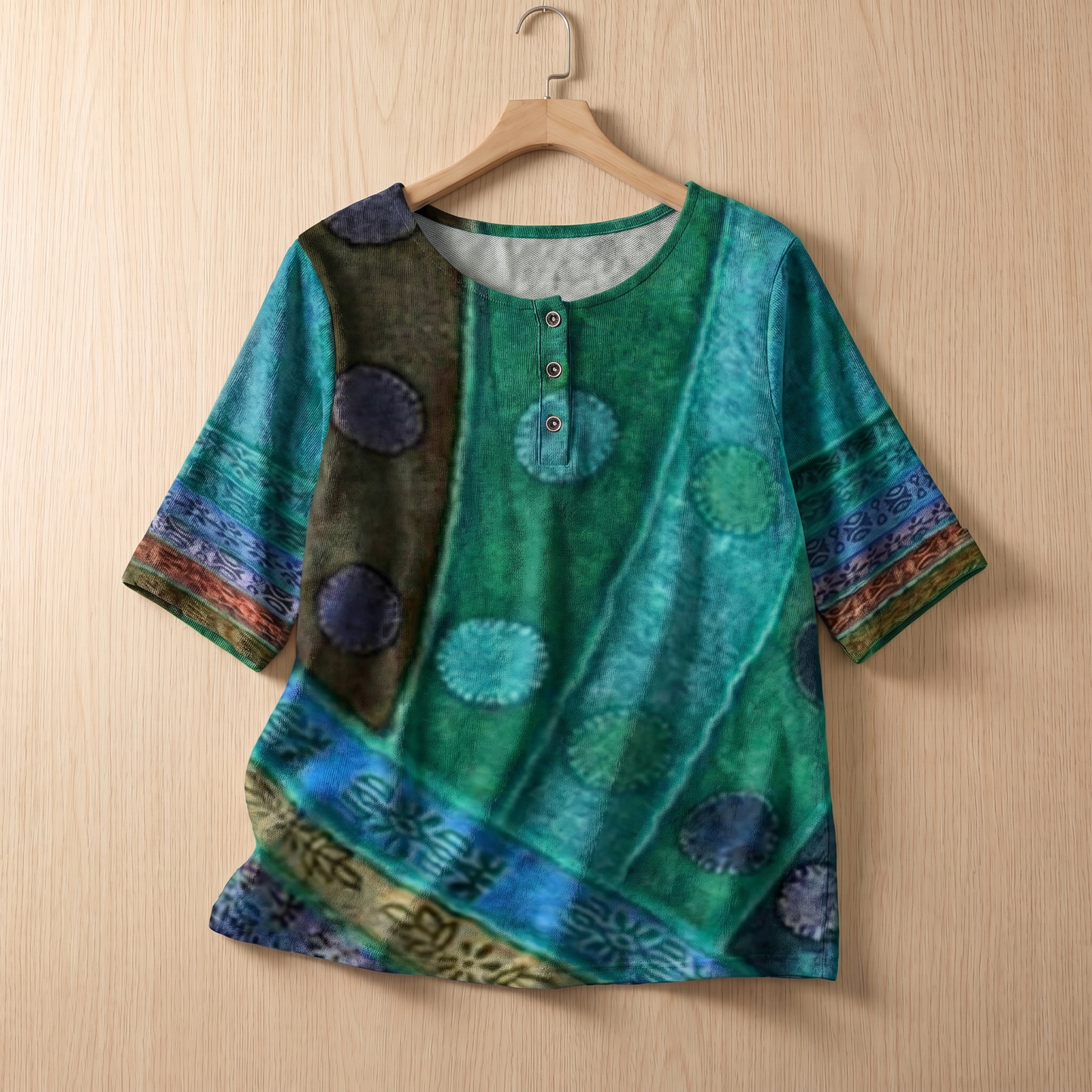Women's Soft Floral Blouse | Elegant Vintage-Inspired Relaxed Fit Top
