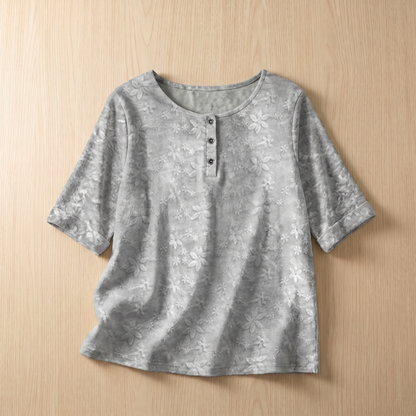 Women's Soft Floral Blouse | Elegant Vintage-Inspired Relaxed Fit Top