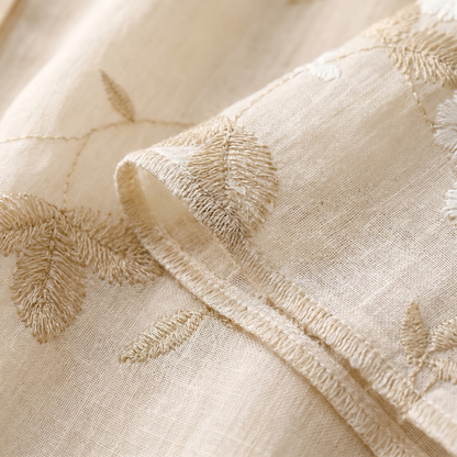 Women's Cotton Floral Embroidered Blouse | Light Relaxed Fit Summer Top