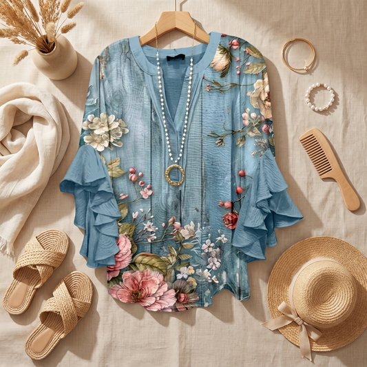 Women's Lightweight Long Sleeve Blouse | Elegant Office Top
