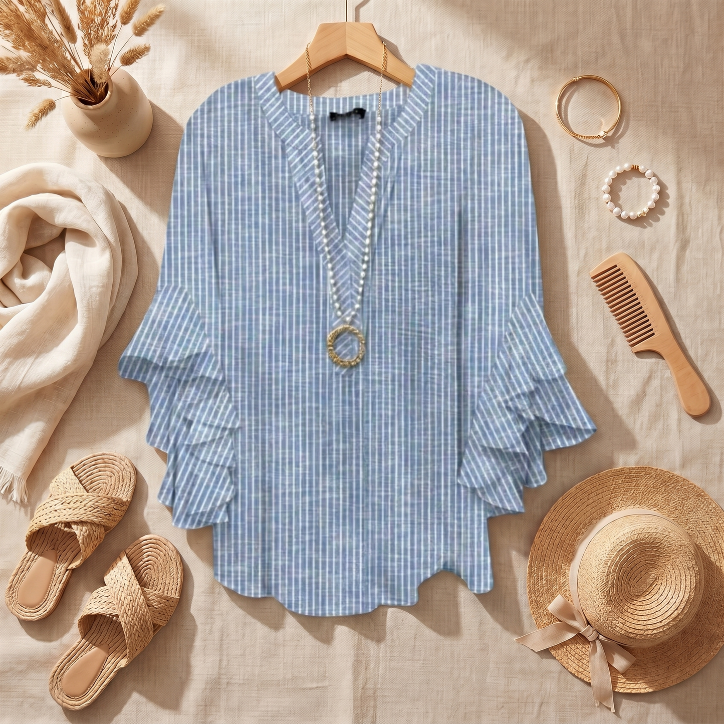 Women's Lightweight Long Sleeve Blouse | Elegant Office Top