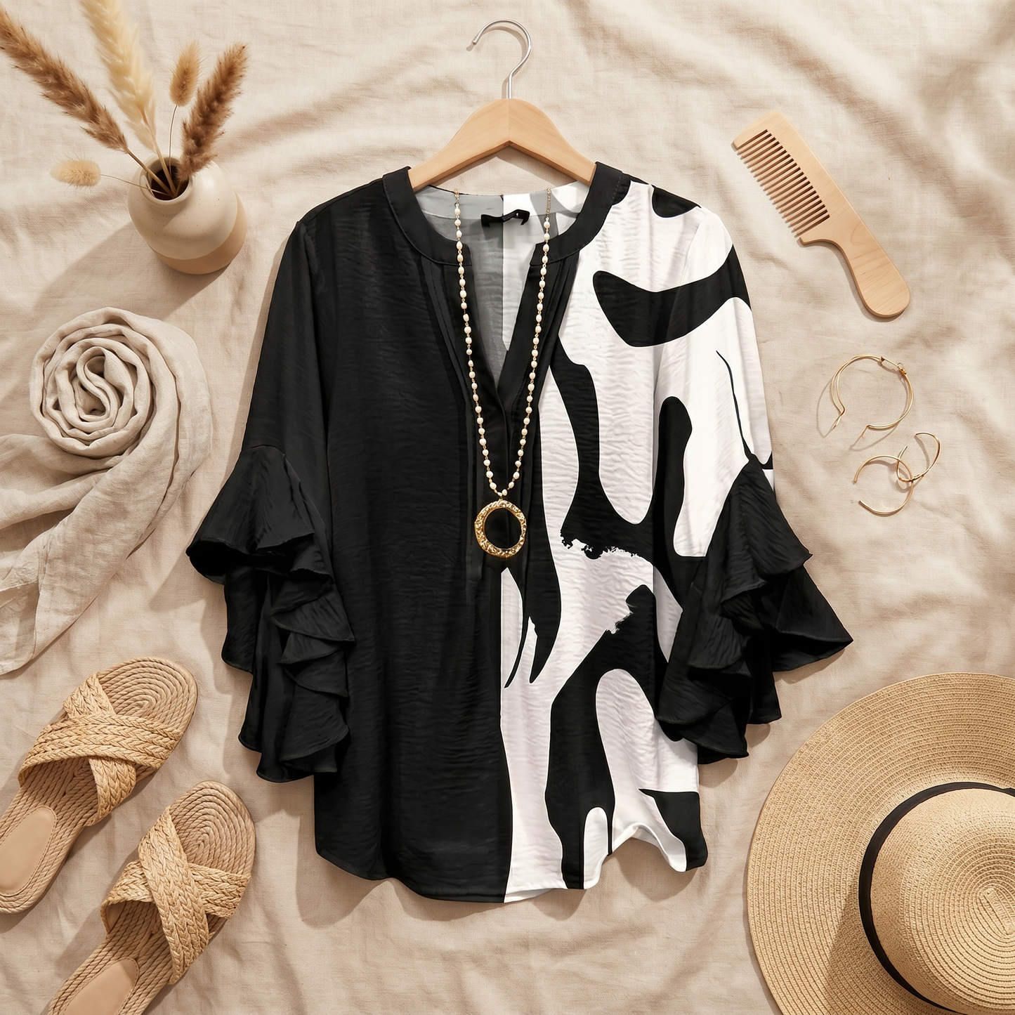 Women's Lightweight Long Sleeve Blouse | Elegant Office Top
