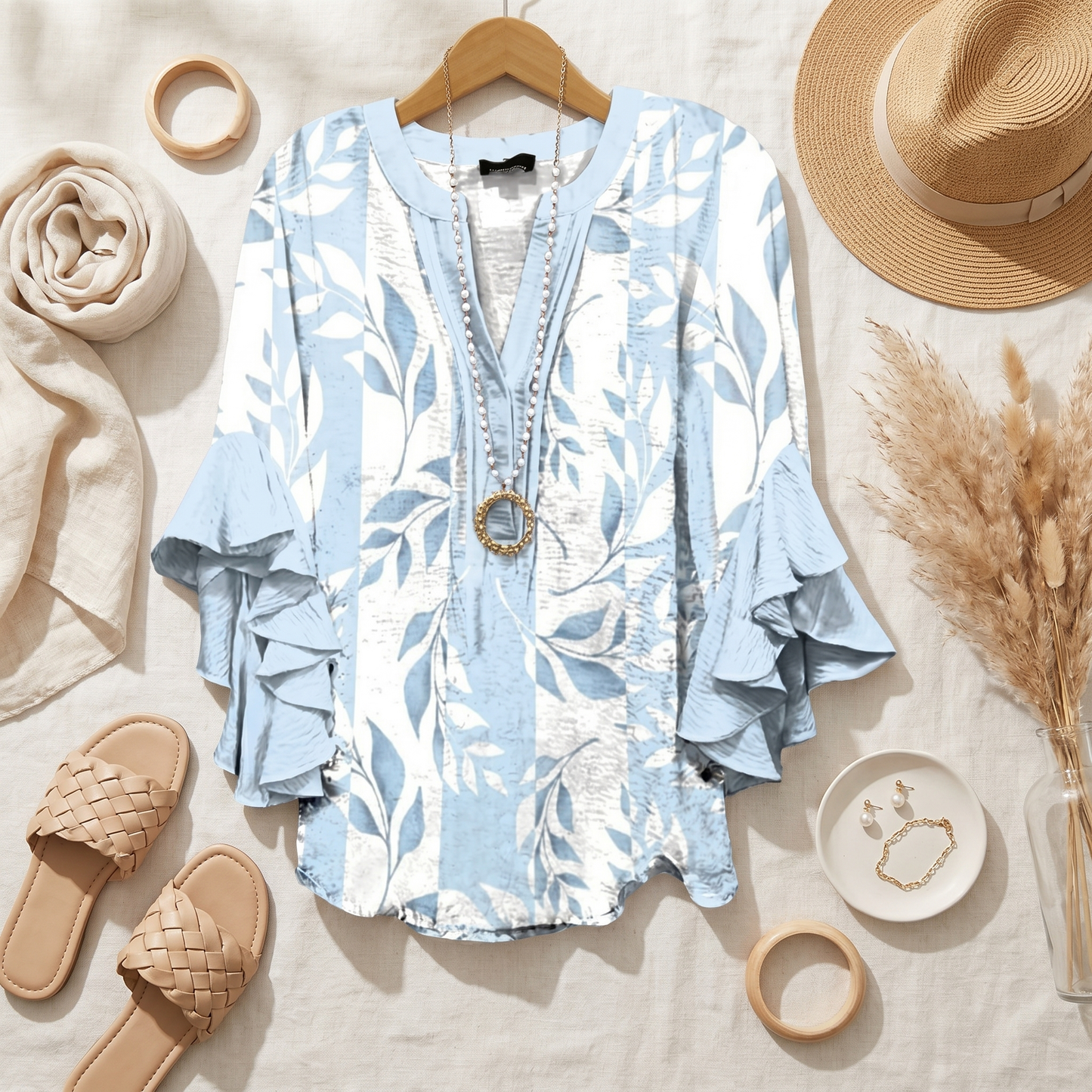 Women's Lightweight Long Sleeve Blouse | Elegant Office Top