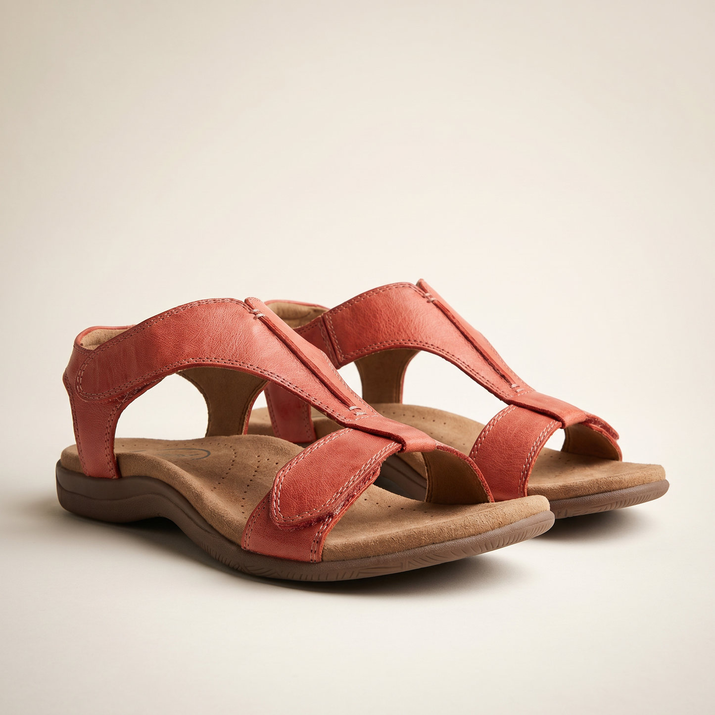 Women's Vegan Leather Sandals | Orthopedic Supportive T-Strap Summer Footwear