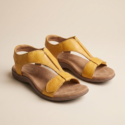 Women's Vegan Leather Sandals | Orthopedic Supportive T-Strap Summer Footwear