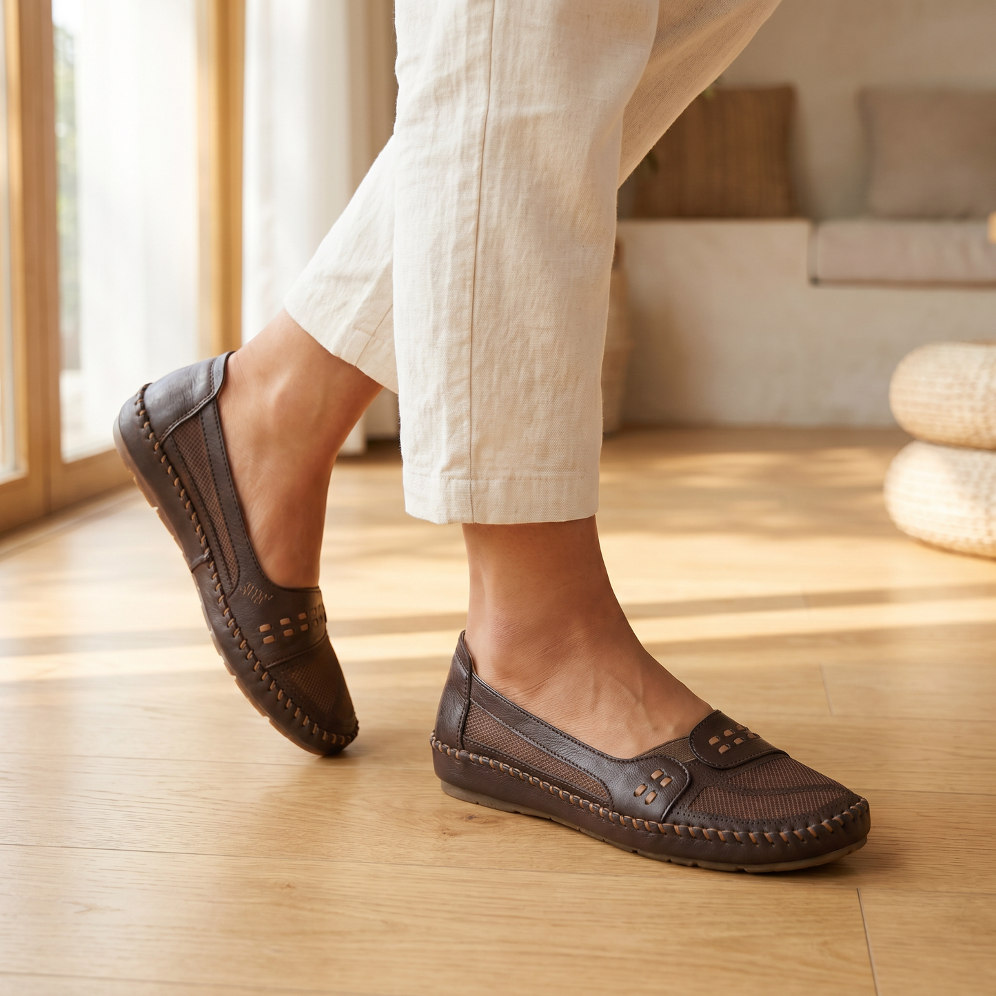 Women's Lightweight Orthopedic Flats | Comfortable Supportive Black Flat Shoes