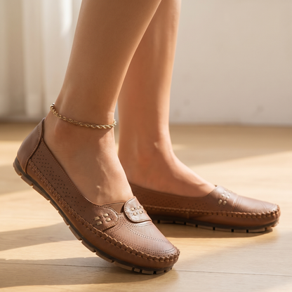 Women's Lightweight Orthopedic Flats | Comfortable Supportive Black Flat Shoes
