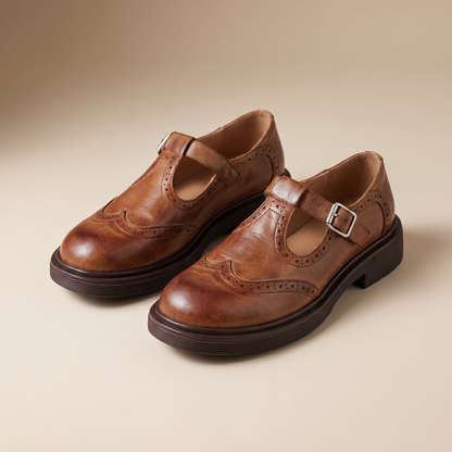 Women's Orthopedic Leather Mary Jane Shoes | Comfortable Elegant Footwear for All-Day Wear