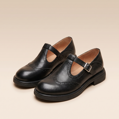 Women's Orthopedic Leather Mary Jane Shoes | Comfortable Elegant Footwear for All-Day Wear