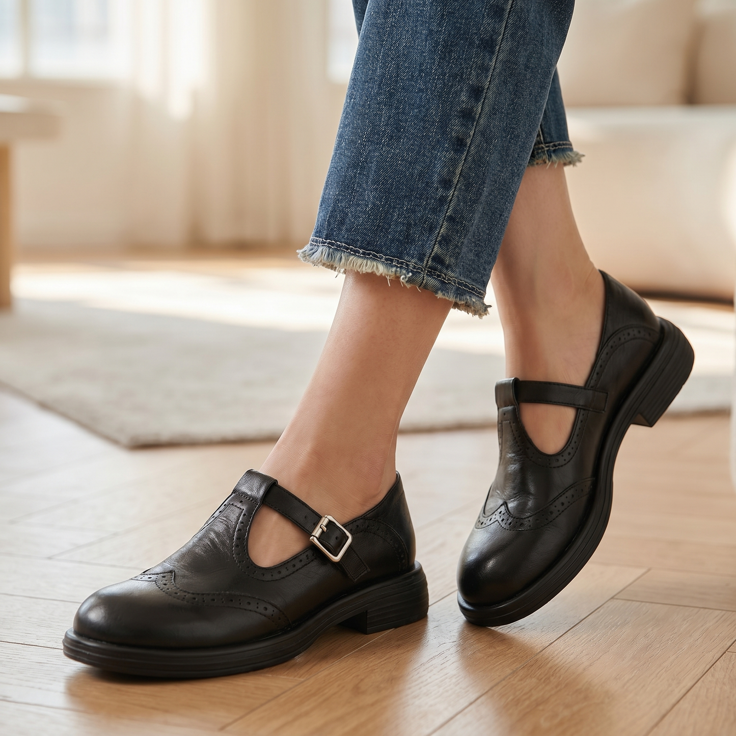 Women's Orthopedic Leather Mary Jane Shoes | Comfortable Elegant Footwear for All-Day Wear