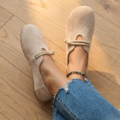 Women's Ergonomic Leather Loafers | Comfortable Black Slip-On Shoes