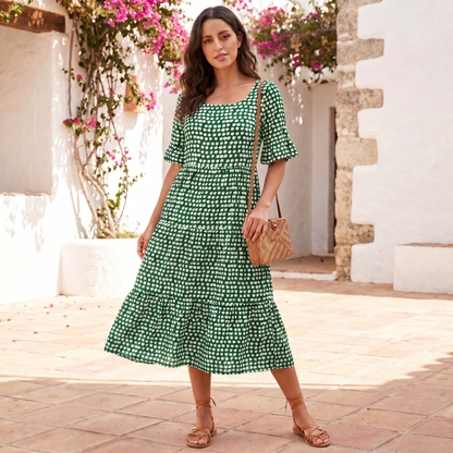 Women's Tiered Midi Dress | Relaxed Fit Lightweight Summer Dress
