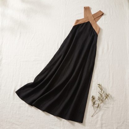 Women's Breathable Crossover Maxi Dress | Airy Summer Dress