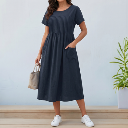 Women's Breathable Day Dress | Relaxed Fit with Pockets | Casual Chic