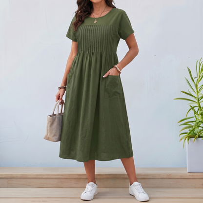 Women's Breathable Day Dress | Relaxed Fit with Pockets | Casual Chic