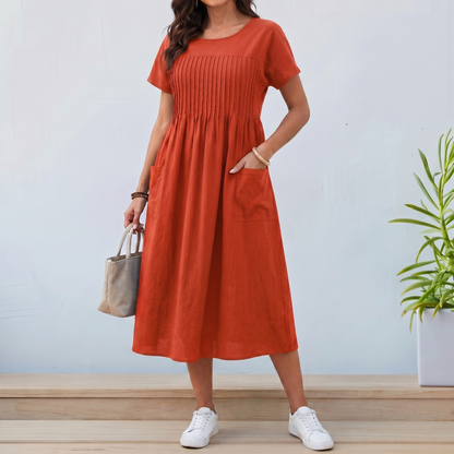 Women's Breathable Day Dress | Relaxed Fit with Pockets | Casual Chic