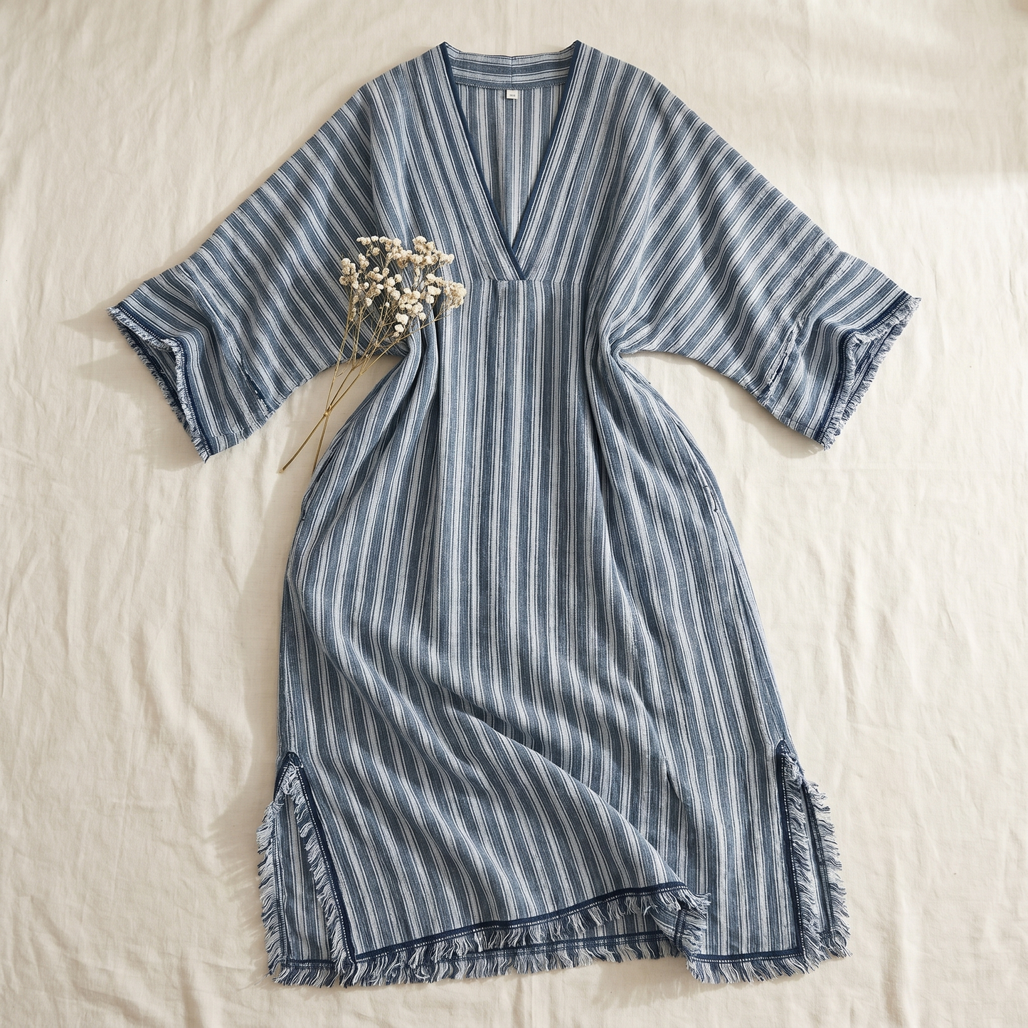 Women's Striped Kaftan Dress | Flowy Beach Cover-Up Summer Dress