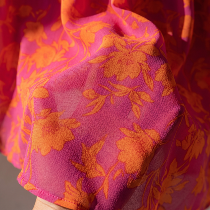 Women's Floral Print Midi Dress | Puff Sleeve Summer Dress