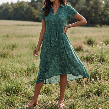 Women's Cotton Midi Shirt Dress | Casual Summer Wear