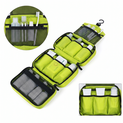 Hanging Toiletry Bag | Compact Travel Organiser | Zipper Closure