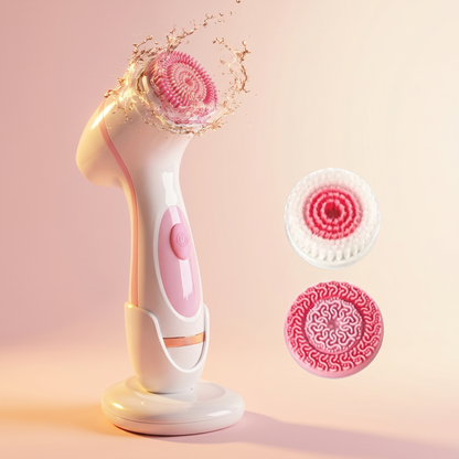Sonic Facial Cleanser | 3-in-1 with Interchangeable Brush Heads | Waterproof