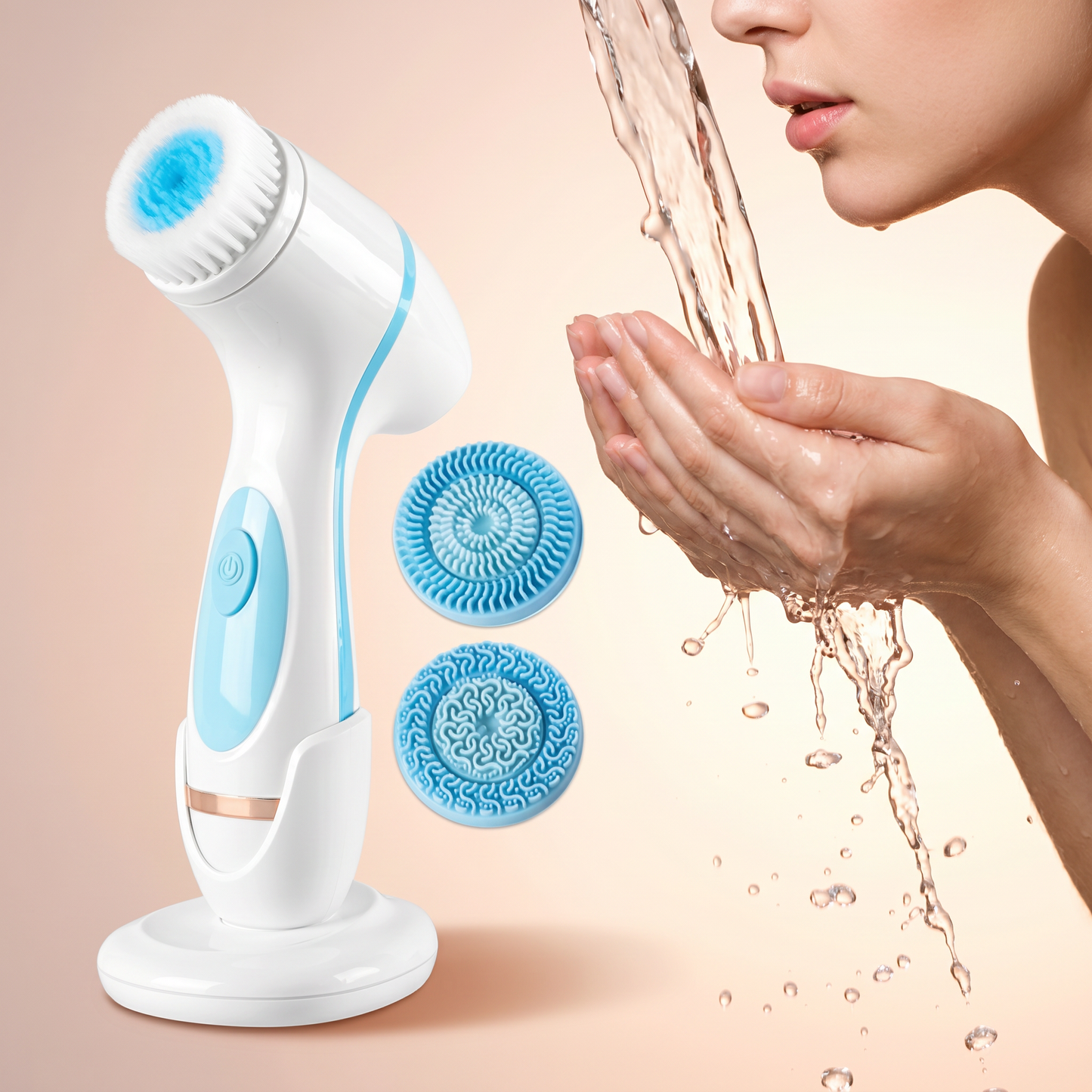 Sonic Facial Cleanser | 3-in-1 with Interchangeable Brush Heads | Waterproof