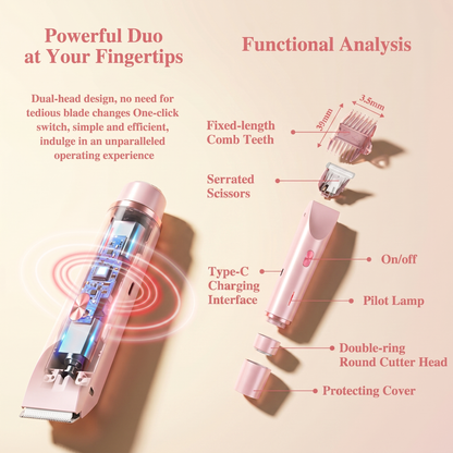 Hair Trimmer with Waterproof Design | Gentle Grooming for Body and Face