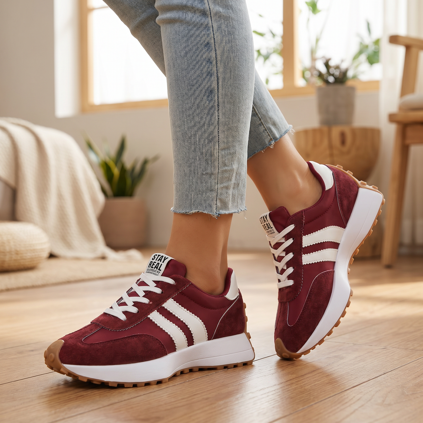 Retro Platform Sneakers | Chunky Sole | Breathable Casual Trainers
