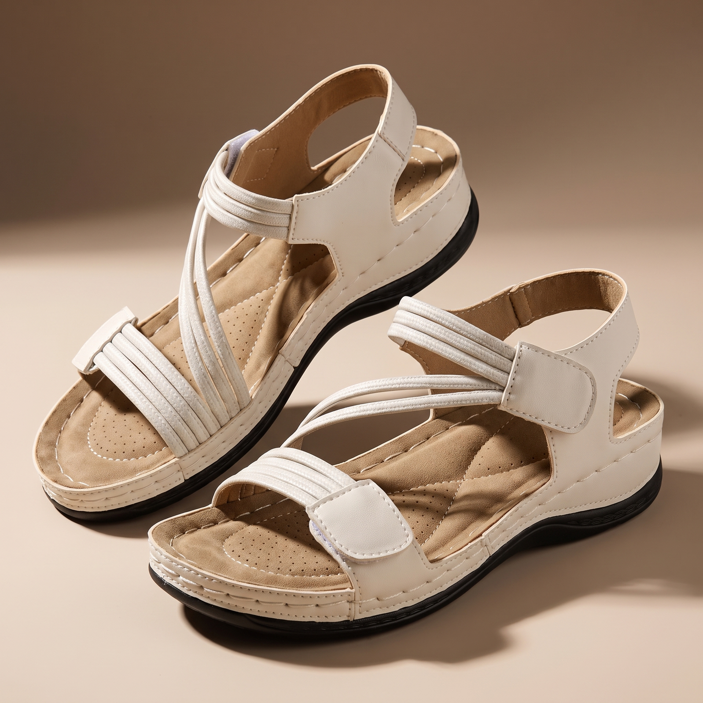 Women's Casual Sandals | Cushioned Insole | Adjustable Hook-and-Loop Fi