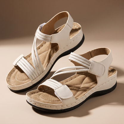 Women's Casual Sandals | Cushioned Insole | Adjustable Hook-and-Loop Fi