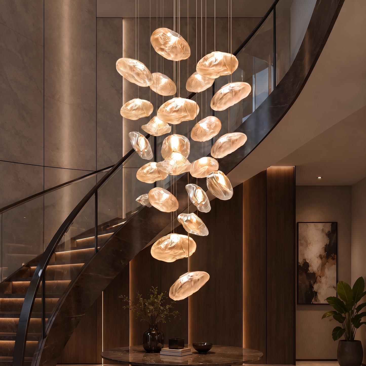 SumbaLight | Elegant Sculptural Glass Multi-Light Pendant Lighting