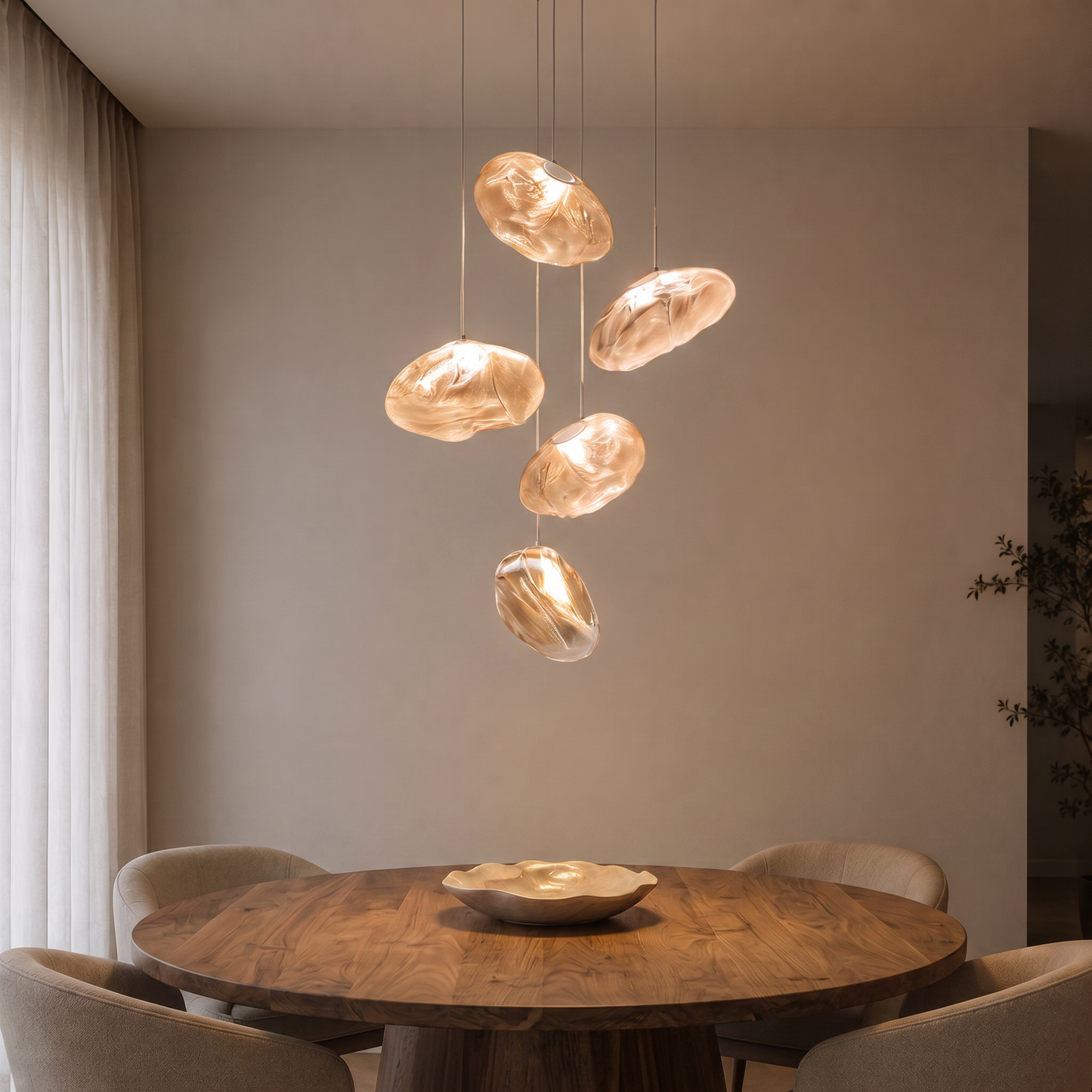 SumbaLight | Elegant Sculptural Glass Multi-Light Pendant Lighting