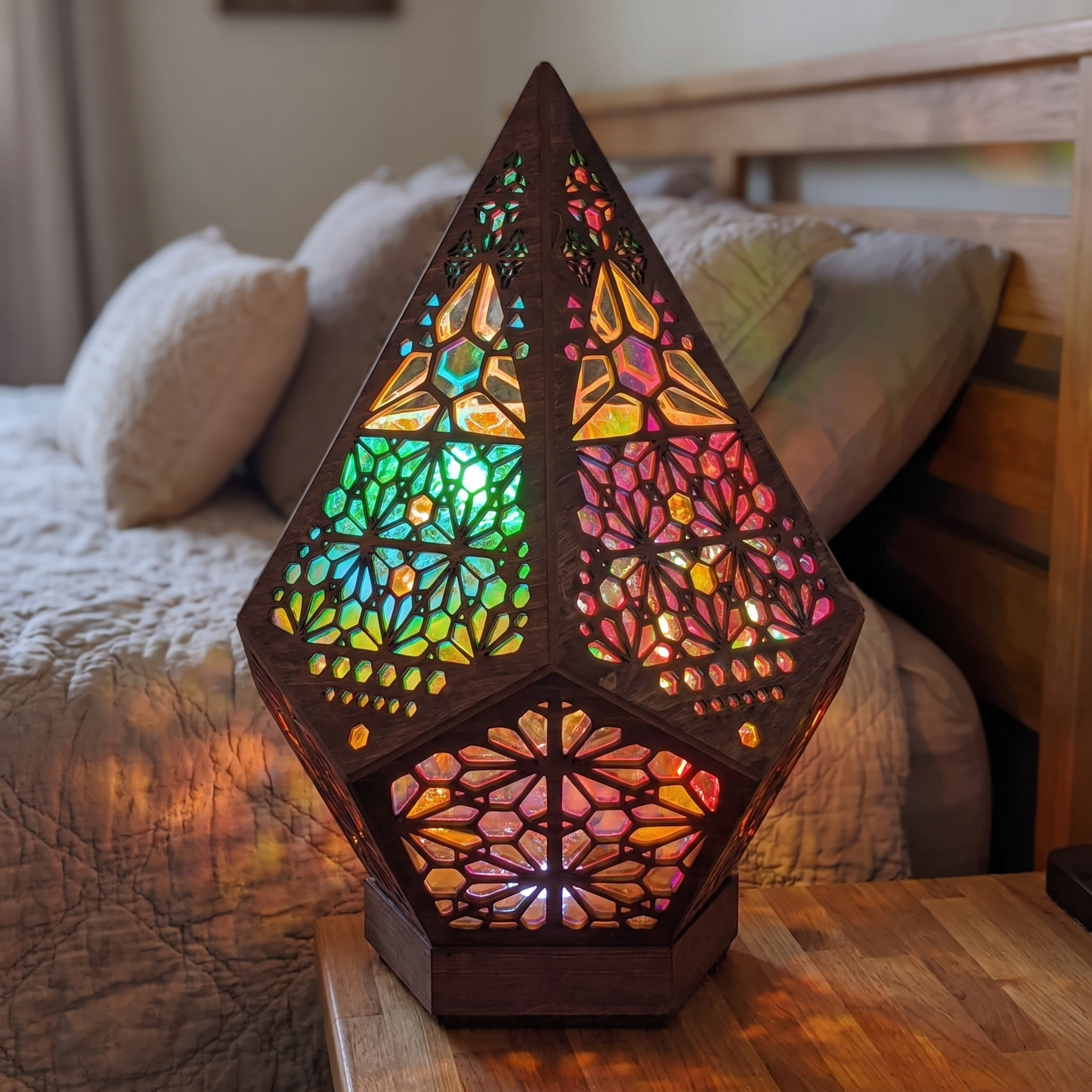 LumiStone | Elegant Bohemian LED Table Lamp for Bedroom or Desk