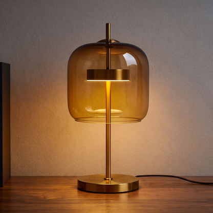 AuraGlass | Elegant Colorful Stained Glass Table Lamp for Bedside Use